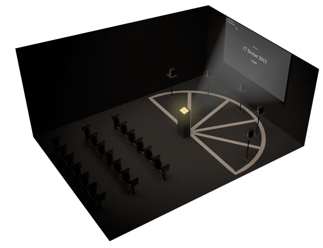 3D model of the installation made on Blender during conception.